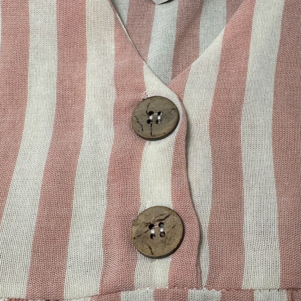 NWT Boohoo Womens Pink & Cream Linen Look Dress Made In Italy Size 12 New w tags - Picture 4 of 9